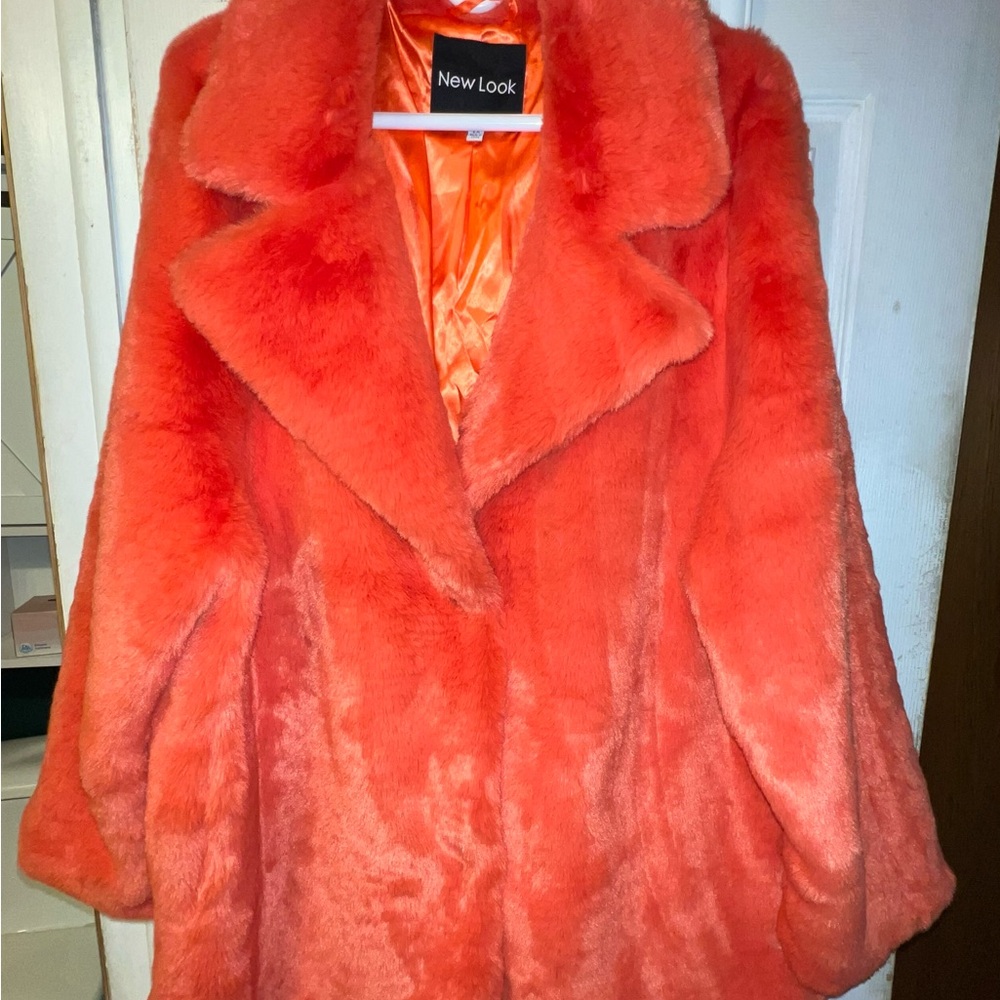 New Look Vibrant Orange Teddy Jacket